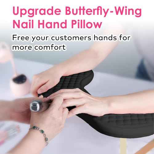 Arm Rest for Nails,U-shaped Manicure Nail Hand Rest Pillow Cushion,Foldable PU Leather Nail Tech Arm Rest for Nails Tech,Foot Hand Rest (Black)