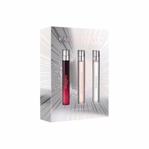 Ralph Lauren - Romance Discovery Womens Perfume Set ($91 Value) - With Romance Eau de Parfum, Elixir, & Beyond Romance - Travel Size, 0.3 Fl Oz Each