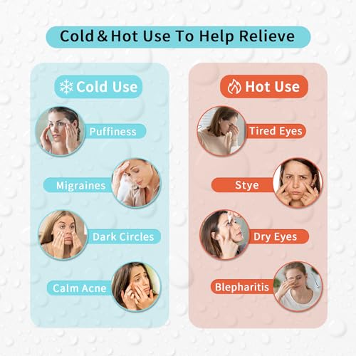 2PCS Cooling Eye Mask Gel Eye Mask, Reusable Hot Cold Therapy cold eye mask for Post Surgery, Puffiness, Dark Circles, Eye Bags, Dry Eyes, Migraines with Soft Plush Backing (Butterfly+Leaves)