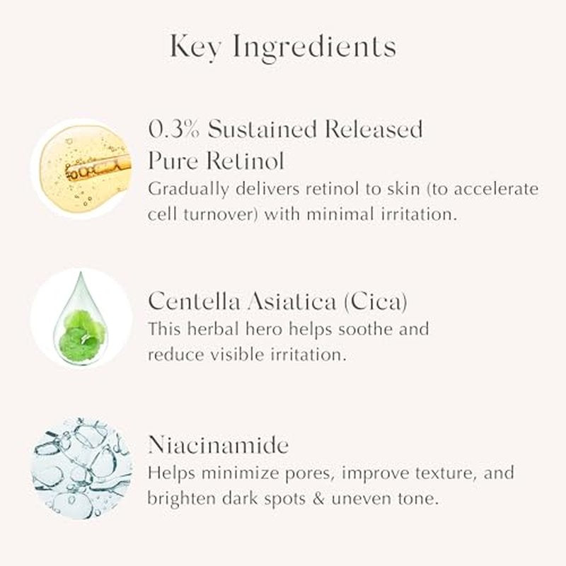 EXUVIANCE AGE REVERSE+ Advanced Renewal Retinol Overnight Serum Anti-Aging Wrinkle Reducer with 0.3% Pure Retinol, Niacinamide, NeoGlucosamine, Hyaluronic Acid, & Centella Asiatica, 30ml/1 fl oz