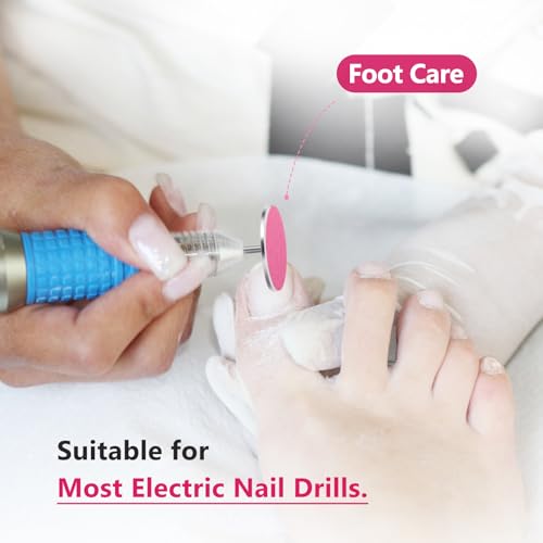 80pcs Sanding Paper Discs with Metal Nail Drill Bit 25mm Foot Drill Replacement Sanding Discs #80#150#240 Grits for Nail Drill Bit, PedicureTools, Foot Files Remover Dead Skin