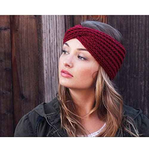 DRESHOW Winter Knit Chunky Headbands for Women Crochet Turban Knitted Ear Warmer Fashion Head Wrap 6 Pack