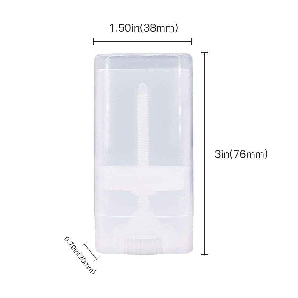 Healthcom 30pcs 0.5 Oz Clear Empty Plastic Deodorant Containers New Empty Oval Lip Balm Tubes 15ml Oval Deodorant Containers for Lipstick Crayon Chapstick DIY Make Your Own Deodorant Lotion Bar