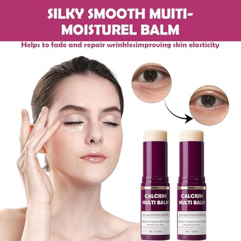 Calcium Multi Balm Stick, Calcium Volume Multi Balm, Korean Collagen Hydrating & Moisturizing Stick, Anti-Aging, Firming Skin, Reduce Fine Lines, Suitable for Face, Eyes, Neck (1)