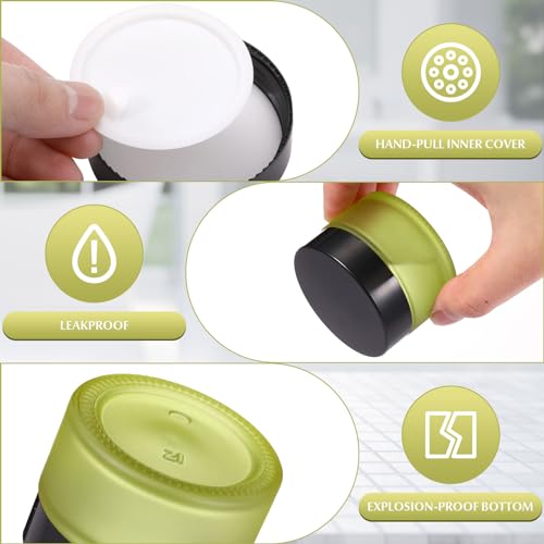 Domensi 60 Pcs 1oz Glass Jars with Lids Bulk Salve Tins Small Glass Candle Cosmetic Jars for Travel with Inner Liners Containers for Lotions Sample Cream(Green, Black Lid)