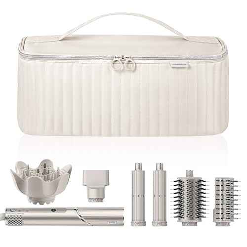 Travel Carrying Case for Hair Dryer Shark Flexstyle Dyson Airwrap Brush Hair Accessories Tools Storage Bag for Revlon Hairdryer Styler Organizer (Beige)