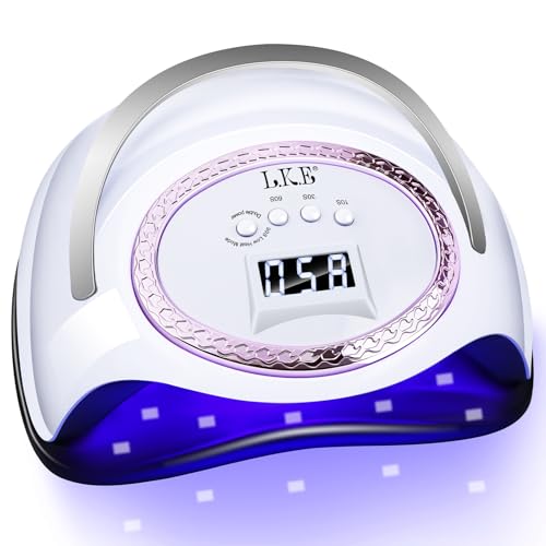 288W UV Nail Lamp, LKE UV Light for Gel Nails with 4Timers Professional UV Nail Light,LCD Display (Extra Medium)