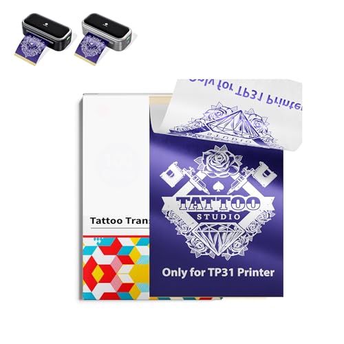 Phomemo Tattoo Stencil Paper 3.15" x 5.24" for TP31 Mini Tattoo Printer, 100 Tattoo Transfer Paper for Beginners/Enthusiast/Artists