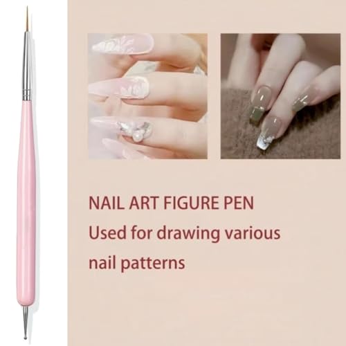 Nail Art Brushes, 6PCS Nail Design Painting Brush Sets with Nail Polish Brush Nail Liner Brush Nail Extension Gel Brush Builder Nail Gel Brush and Nail Dotting Tool for DIY Nail Art