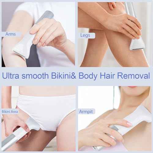 Bikini Trimmer for Women, 6-in-1 Body Hair Trimmer, Facial & Pubic Hair Removal, IPX7 Waterproof Wet & Dry Grooming Electric Shaver Kit,Cordless Travel Razor with USB Charging Dock