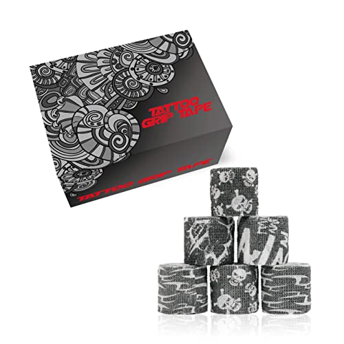 Tattoo Grip Tape Wrap Cover - 24Pcs Tattoo Machine Wrap 2" x 5 Yards Tattoo Machine Tape Cohesive Elastic Bandage Rolls Self-Adherent Tape for Tattoo Machine Grip Tube Accessories Sports Tape