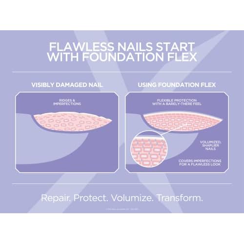Gelish Foundation Flex ? Flexible Base Coat for Nails, Ridge Filling, & Perfect Protection, Soak-Off Rubber Base Gel Nail Kit for Long-Lasting Nail Strength and Flexibility (Clear, 15mL)