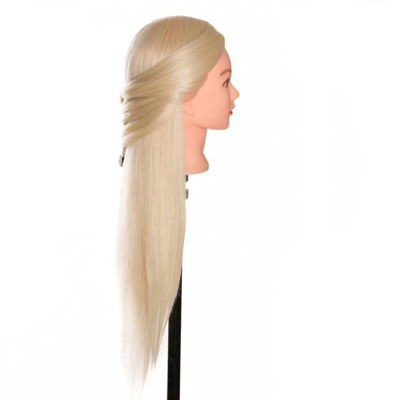 Mannequin Head, Beauty Star 24 Inch Creamy-White Long Hair Styling Training Head Manikin Cosmetology Doll Head with Clamp Stand and Accessories (Suitable for Straightening, Curling, Perming)