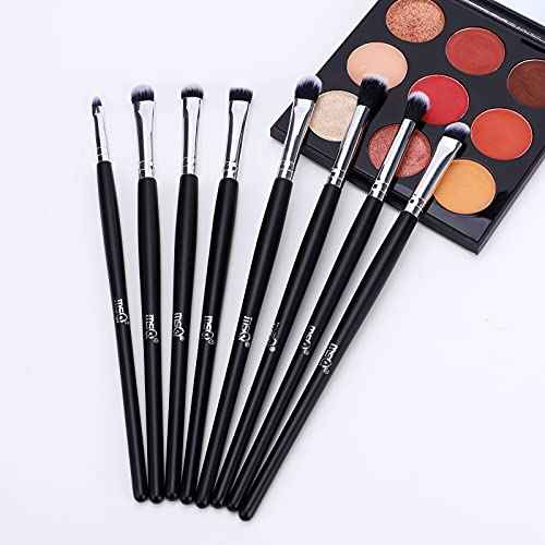 MSQ Eye Makeup Brushes 20pcs Eyeshadow Makeup Brushes Set with Soft Synthetic Hairs & Real Longer Wood Handle for Eyeshadow, Eyelash,Eyebrow, Eyeliner, Blending, Conclear(Black)