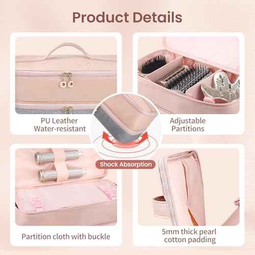 Travel Carrying Case for Shark Flex Style, Double Layer Storage Case for Shark SpeedStyle Hair Dryer Attachments,Portable Storage Organizer Bag for Shark Flexstyle/Dyson Airwrap Styler