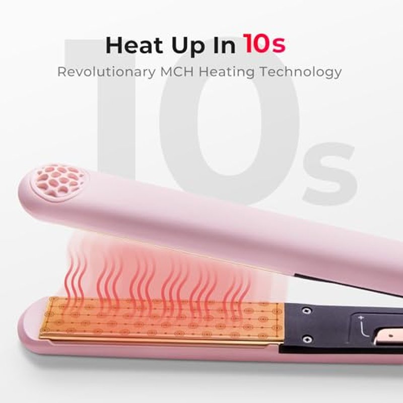 TYMO Flat Iron Hair Straightener and Curler 2 in 1 with 10s Fast Heating, 1 Inch Professional Titanium Straightening Curling Iron with 32 Adjustable Temp and Automatic Shut Off