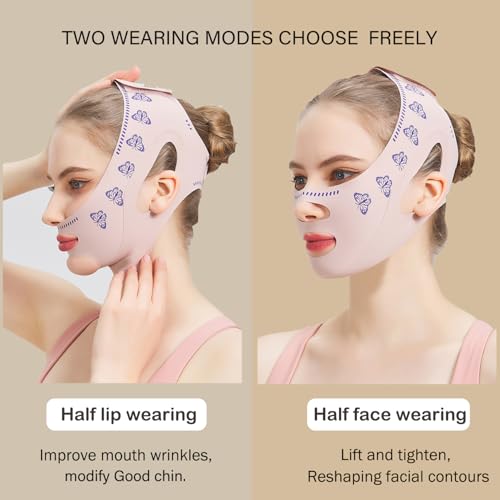 MASIKA Chin Strap for Sleeping,Jaw Strap,Jawline Shaper,V-Line Mask Chin Up Mask V Shaped Face Mask, Jaw Exerciser,Reusable,Butterfly