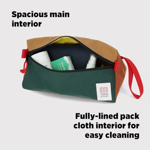 Topo Designs Dopp Kit - Travel Bag for Personal Care Essentials, Self Standing Shape, Fully Lined, Recycled Nylon
