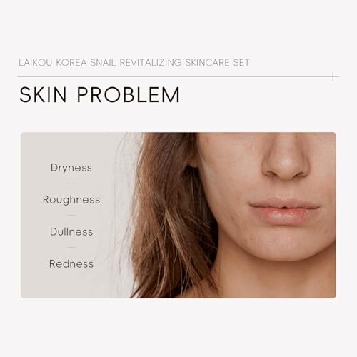 LAIKOU Korean Skin Care, Skin care set, Skin Care Kit Snail and Ginseng with Cleansing Gel, Toner, Eye Cream, Serum, Essence Cream 5pcs for Women Teen Girls Mom Daughter Mother's Day Birthday