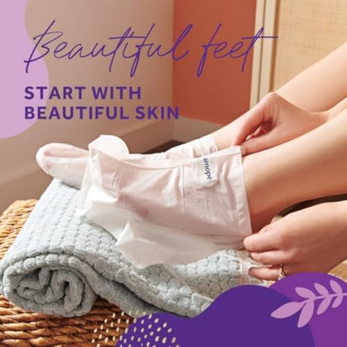 Amop? PediMask 20-Minute Foot Mask, Intensely Moisturizing Socks, Rejuvenates & Soothes, Self-Care, w/ Lavender Oil, Urea, a Blend of Moisturizers & Vitamin Complex for Long Lasting Hydration, 3 pair