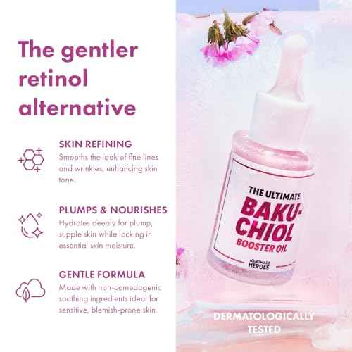 Handmade Heroes 2% Bakuchiol Oil Lifting and Firming Oil for Guasha Neck, and D?collet?, All Natural Retinol Alternative For Radiant and Line Smoothing 0.75oz