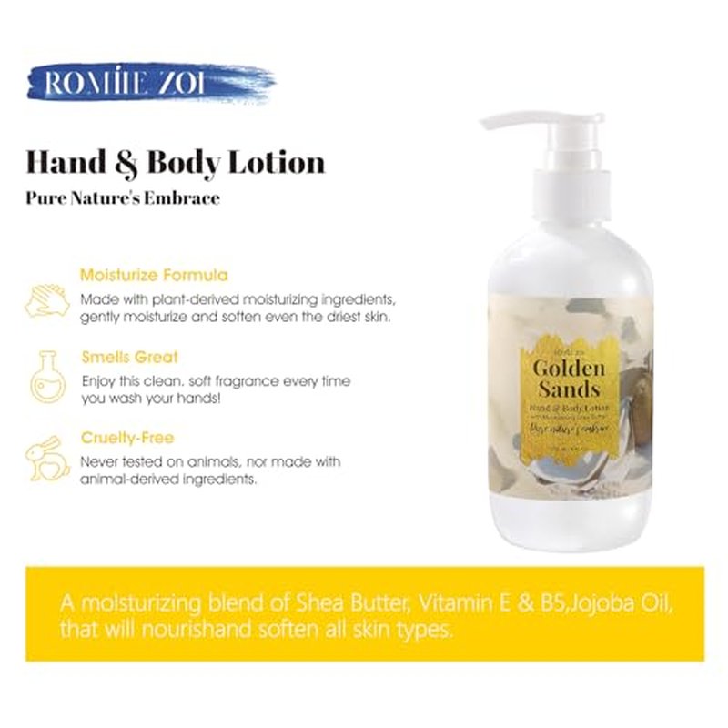 ROMIIE ZOI Cape Cod Golden Sands Hand & Body Lotion - Island Breeze Essence, 236ml (8 fl oz)