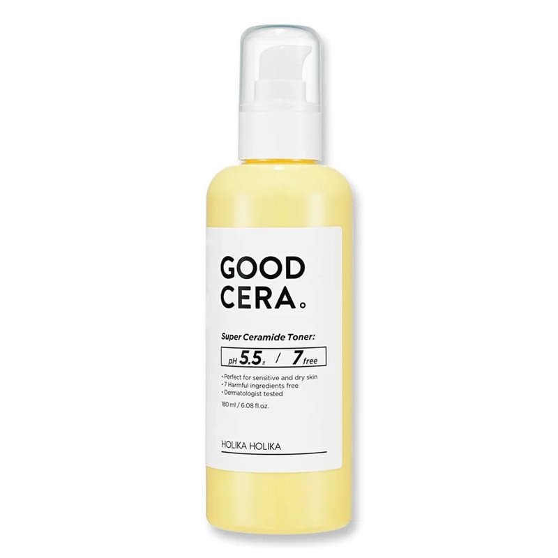 HOLIKA HOLIKA Good Cera Super Ceramide Toner – 50% Ceramide Essence Toner with Hyaluronic Acid & Niacinamide | pH 5.5 Alcohol-Free Barrier Care for Dry Sensitive Skin, NP AP EOP, 6.12 fl oz (180ml)