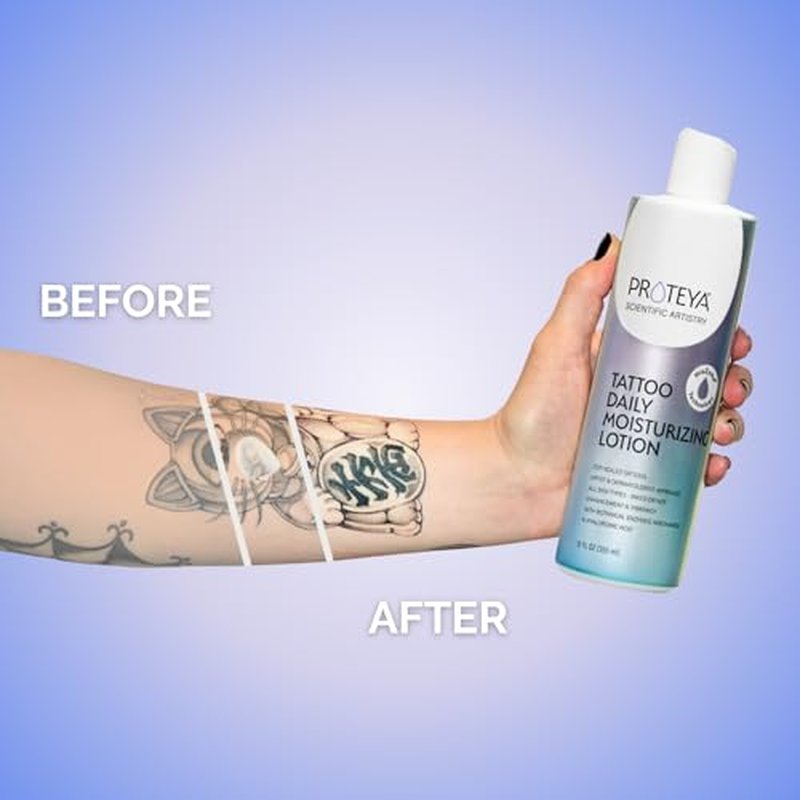 Tattoo Daily Moisturizing Lotion | Hydrating Daily Tattoo Care w/Niacinamide and Hyaluronic Acid to Enhance and Preserve Your Tattoos, 12 oz (3 Pack)