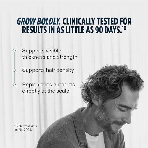 Nutrafol Men's Hair Serum, Clinically Tested to Support Visibly Thicker Hair and Scalp Coverage, Lightweight and Non-Greasy, for Daily Use - 30mL, 1 Bottle