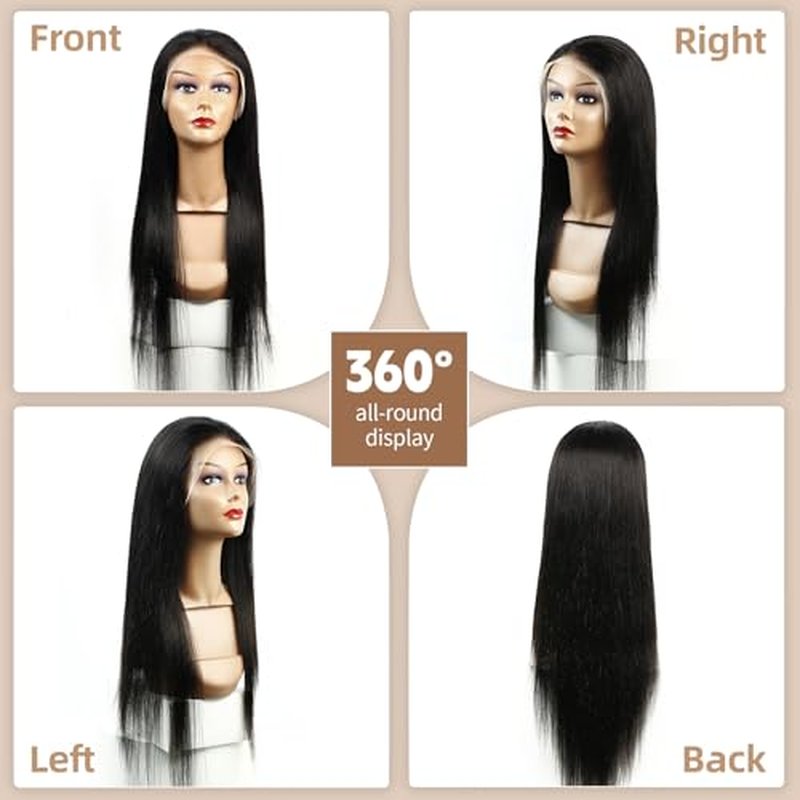 Lace Front Wigs Human Hair 13x4 Straight Lace Front Wigs HD Transparent 200% Density Glueless Wigs For Black Women Pre Plucked With Baby Hair 28inch