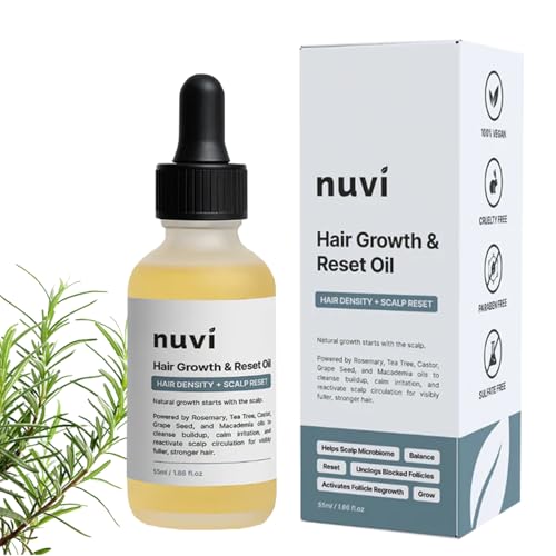 Hair Growth & Reset Oil, Rosemary Oil for Hair Growth, Hair Serum for Dry Damaged Hair and Growth Thin Hair, Scalp & Hair Strengthening Treatment, 55ml/1.86fl Oz (1PCS)