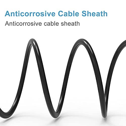 Ancable 6-Feet Tattoo Clip Cord, 6.35mm to RCA Connector Silicone Clip Cable, Suitable for Tattoo Pen & Rotary Machine, Black