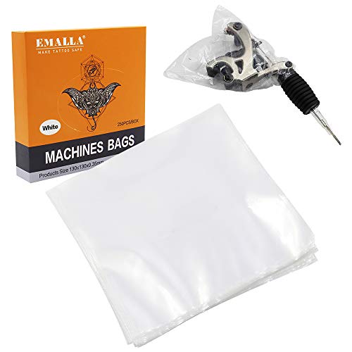 Tattoo Machine Covers - 250PCS Disposable Sleeves, White Machine Bags for Tattoo Supplies, Kits