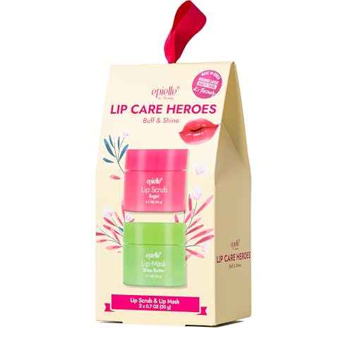 Epielle Lip Care Heroes Buff & Shine, Sugar Scrub & Sleeping Mask Lip Care Kit, Exfoliate & Hydrate, 2-Piece Set for Day & Night Care, K-Beauty