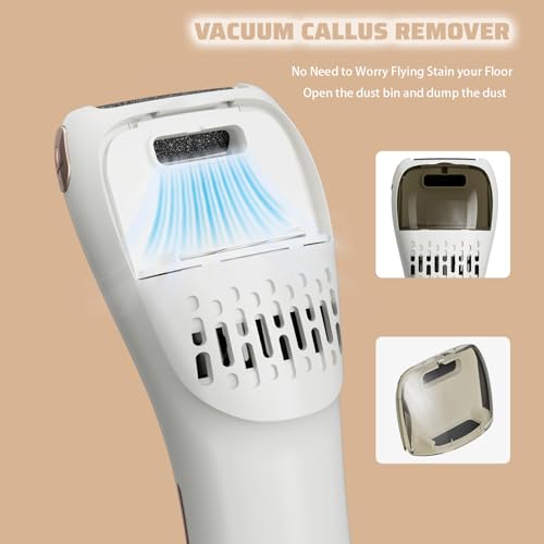 Electric Callus Remover for Feet with Vacuum,16-in-1 Professional Pedicure Tools Foot Care Kit, Foot Scrubber Electric Feet File Pedi for Hard Cracked Dry Dead Skin, Battery Display 8019 White