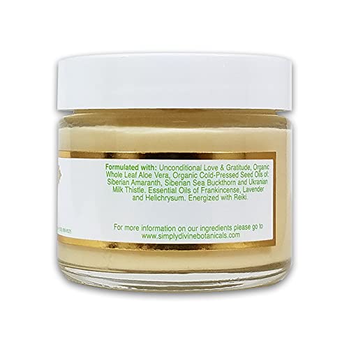 Simply Divine From Russia With Love, Natural and Organic Replenishing Moisturizer with Aloe Vera for All Skin Types, 2oz