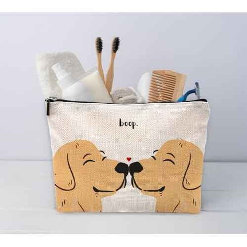 Sufamb Cute Makeup Bag,Love Gifts for Her,Gifts for Girlfriend Wife,I Love You Gifts for Her,Valentines Gifts,Cute Gifts for Women,Golden Retriever Gifts Small Cosmetic Makeup Bag for Purse