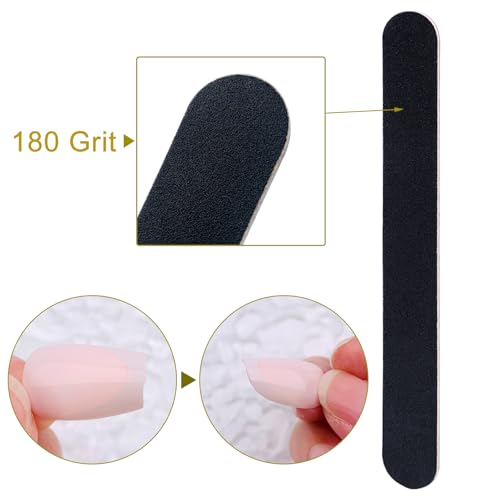 Nail File 10 PCS Professional Double Sided 100/180 Grit Nail Files Emery Board Black Manicure Pedicure Tool and Nail Buffering Files