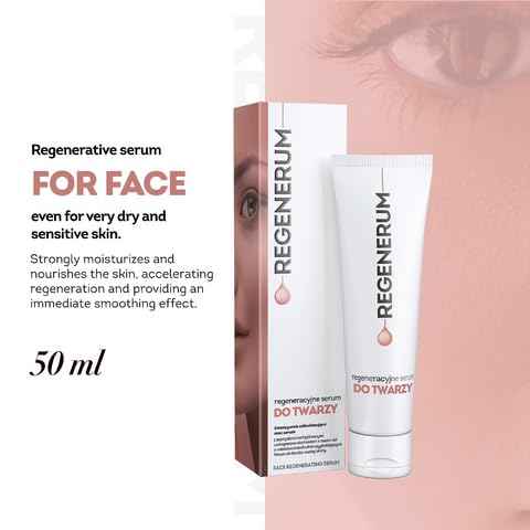 Regenerum - Face Regenerating Serum - Intensive Hydration and Nourishment for Dry and Sensitive Skin with SPF 15 Protection - 50ml