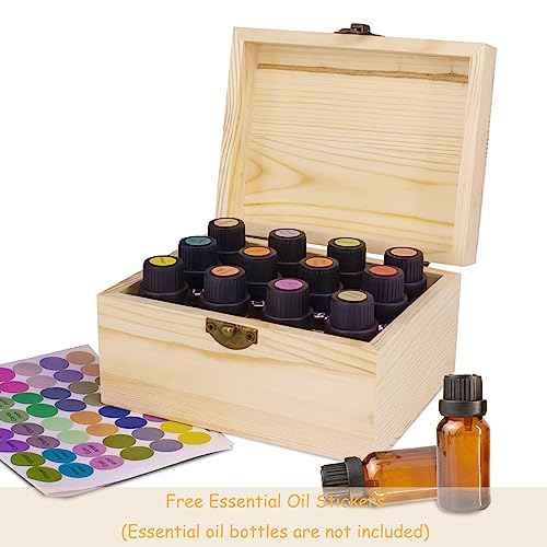 Essential Oil Storage Box High Capacity Wooden Essential Oils Display Organizer Stand Holder for 15 ml Bottles Nail Polish Collection.