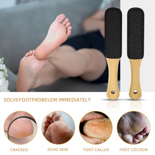 2 Pack Pumice Stone for Feet, Foot File and Callus Remover - Foot Scraper & Exfoliator Tool for Dead Skin, Cracked Heels, Dry Feet Care