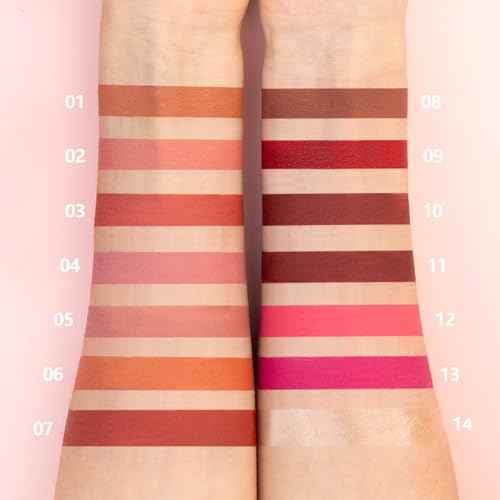 ZUK Pudaier 14Pcs Velvet Matte Lip Gloss Set, Long Lasting Non Stick Liquid Lipstick for Women Girls High Pigmented Lip Makeup Kit Mother's Day Gifts