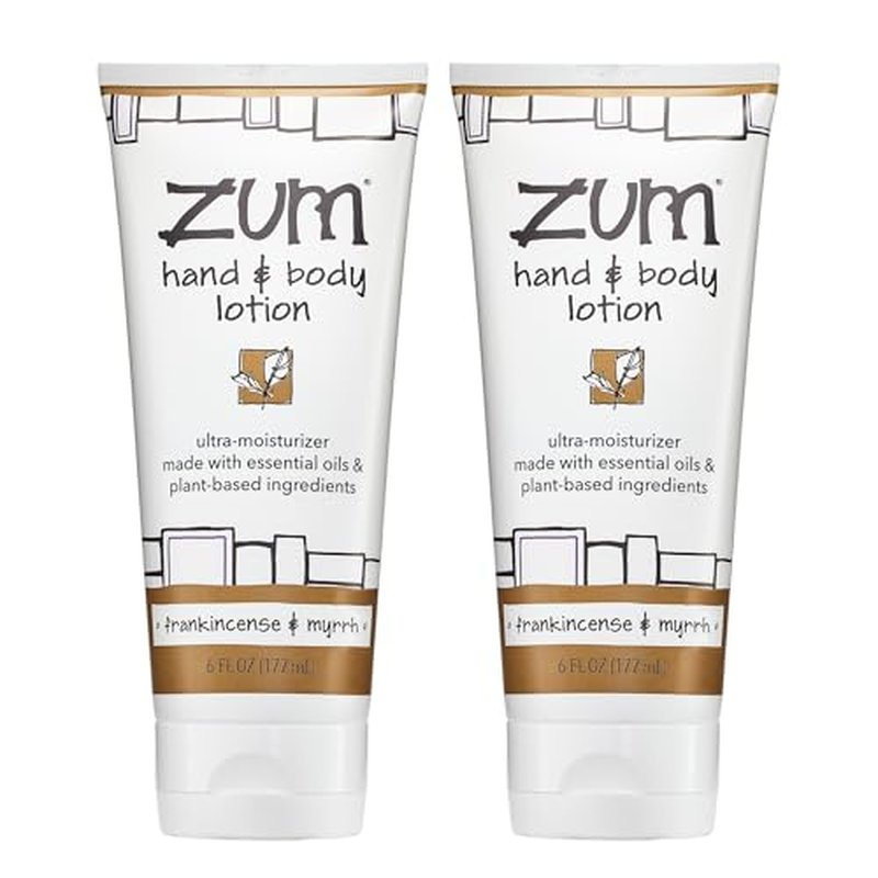 Zum Indigo Wild Hand & Body Lotion - Natural Hand Lotion for Dry Hands - Body Lotion for Women & Men - Body Moisturizers Include Shea Butter - Frankincense & Myrrh Scent - 6 fl oz (2 Pack)