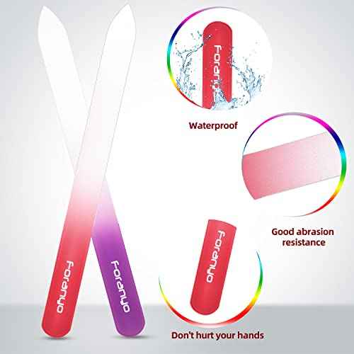 6 Pcs Glass Nail File Set, Providing Salon-Like Results from The Comfort of Your Home£¬Specially Crafted for Natural Nail Enthusiasts(Pink 6 pcs)