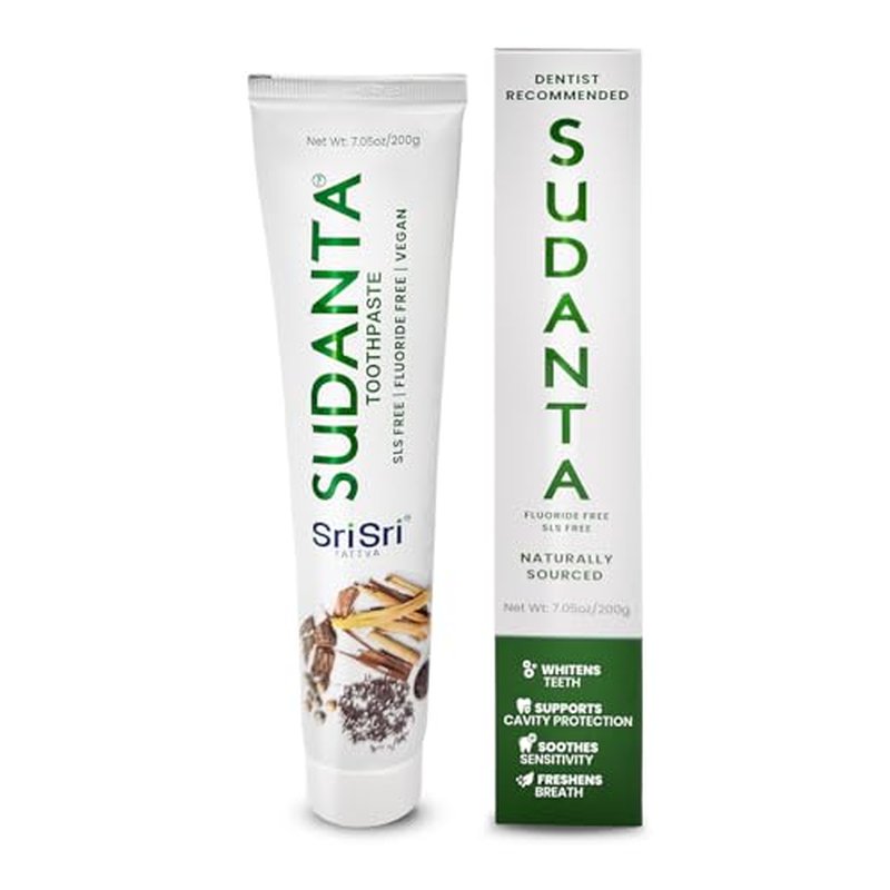 Sri Sri Tattva Sudanta Herbal Toothpaste ? SLS Free & Fluoride Free Natural Ayurvedic Toothpaste for Strong Teeth, Healthy Gums & Oral Care ? 200g (1 Pack)