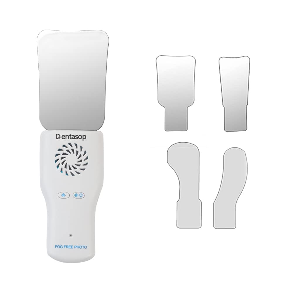 Dentasop Oral Photography Mirror with LED Lighting defogging Function, intraoral Reflector Double-Sided, 4 Different Shapes of Double-Sided Mirror, Rechargeable USB