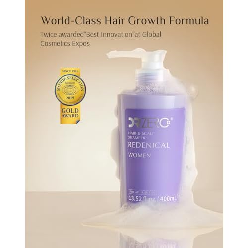 DR ZERO REDENICAL Hair Growth Shampoo for Women, 13.5 oz/400ml, Volumizing Thickening & Anti Hair Loss Regrowth Treatment, Clinically Tested for Hair Thinning with Redensyl, Japanese Hair Care Product