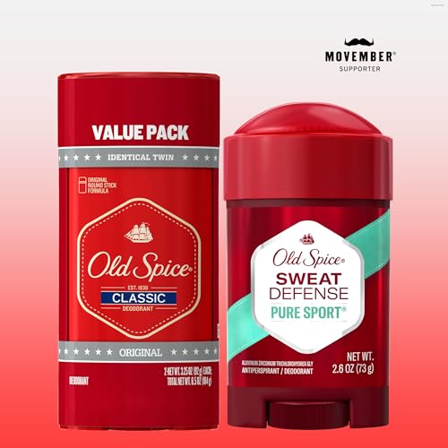 Old Spice Classic Deodorant for Men, 24hr Sweat & Odor Protection, Long Lasting Freshness, Clean & Masculine Fragrance, Original Scent, 3.25 oz (Pack of 2)
