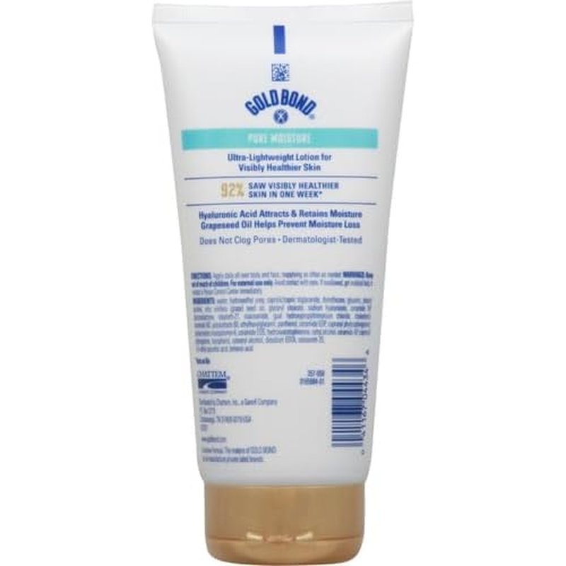Gold Bond Pure Moisture Lotion, 5.5 oz., Ultra-Lightweight Daily Body & Face Lotion