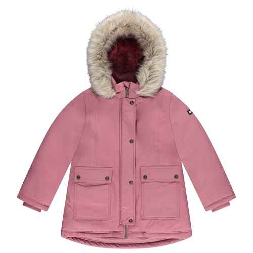 Juicy Couture Girls Coat, Faux Fur Hooded Winter Jacket, Warm Padded Parka Hoodie, Kids Heavyweight Winter Coat